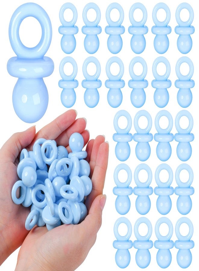 ZYFLSQ 24 Pcs Baby Shower Pacifiers, 1.75 Inch Plastic Pacifiers for Baby Shower Game Boy, Bulk Pacifier for DIY Decoration, Gender Reveal Table Scatter, Hunt Game Props, Party Favors(Blue) - Image 1
